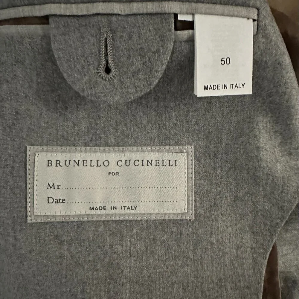 Brunello Cucinelli Grey Double Breasted Jacket
